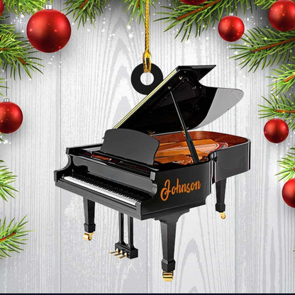 Custom Name White Piano Custom Shaped Ornament Acrylic For Piano Player