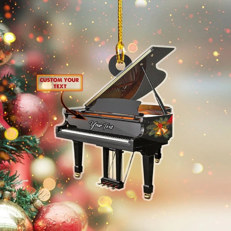 Custom Name White Piano Custom Shaped Ornament Acrylic For Piano Player