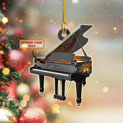 Custom Name White Piano Custom Shaped Ornament Acrylic For Piano Player