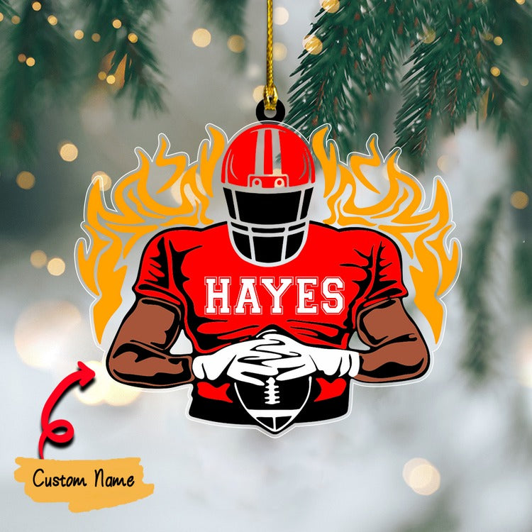 Personalized Football Player Acrylic Ornament - Great Gift Idea For Football Players, Football Lovers