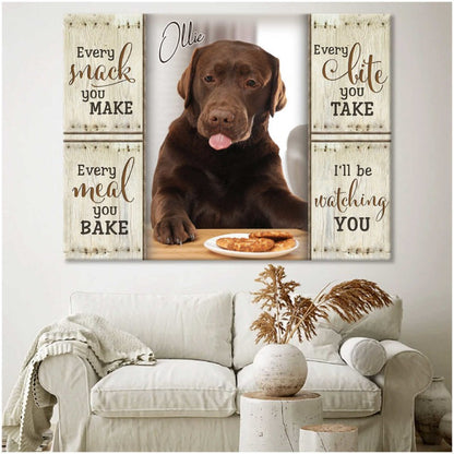 Custom Name & Photo Dog Premium Wrapped Landscape Canvas, Pet Photo Personalized Canvas - Perfect Gift For Dog Lovers