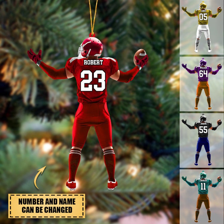 Personalized Ornament American Football Acrylic Ornament, Christmas Ornament For Football Player, Football Lovers
