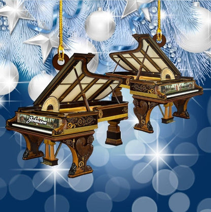 Custom Name White Piano Custom Shaped Ornament Acrylic For Piano Player
