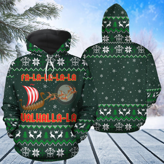 Viking Christmas Pattern Pullover Premium Hoodie, Perfect Outfit For Men And Women On Christmas New Year Autumn Winter