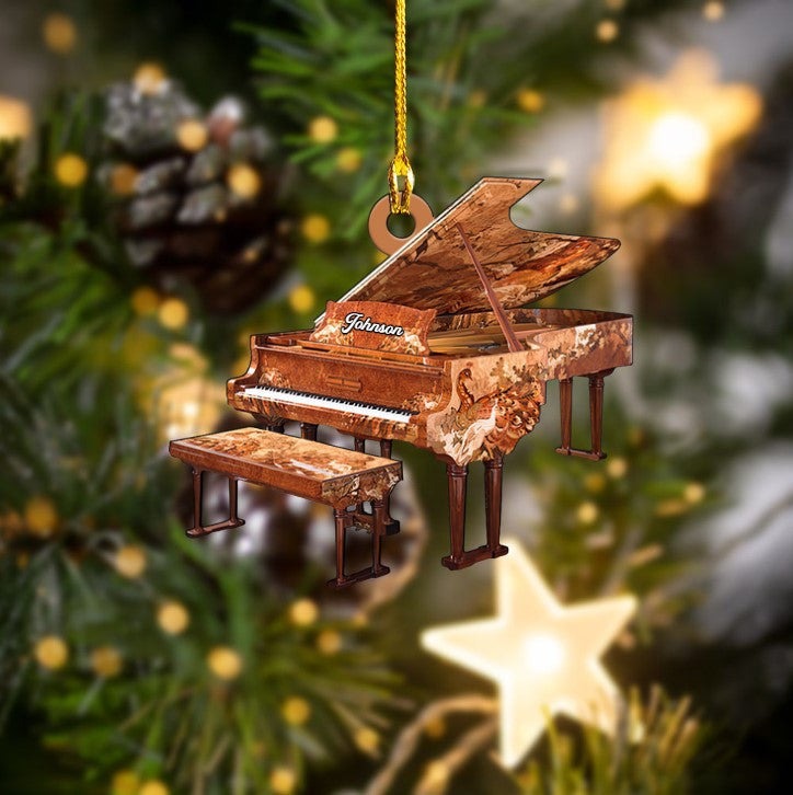 Custom Name White Piano Custom Shaped Ornament Acrylic For Piano Player