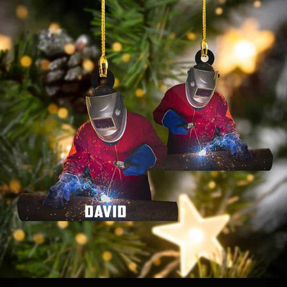 Customized Nam Welder Tool Christmas Arcylic Ornament,  Personalized Acrylic Ornament Welding Supplies For Him