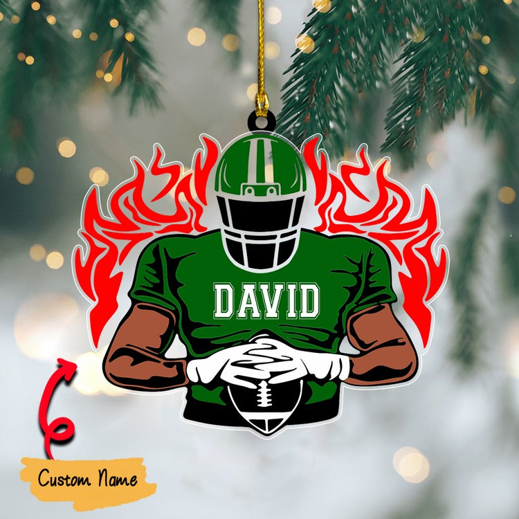 Personalized Football Player Acrylic Ornament - Great Gift Idea For Football Players, Football Lovers