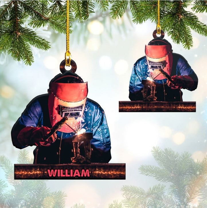 Customized Nam Welder Tool Christmas Arcylic Ornament,  Personalized Acrylic Ornament Welding Supplies For Him