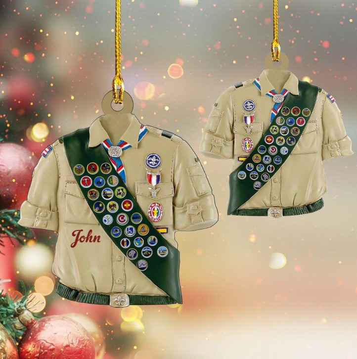 Personalized Boy Scouts Of America Ornament Christmas Custom Shape Acrylic