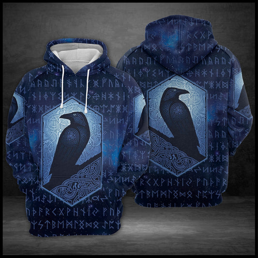 Viking Raven Pattern Pullover Premium Hoodie, Perfect Outfit For Men And Women On Christmas New Year Autumn Winter