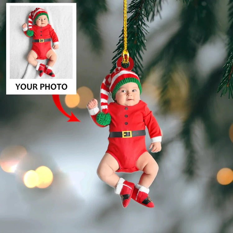 Custom Photo Ornament for Baby - Baby Cute Custom Photo Ornament Christmas