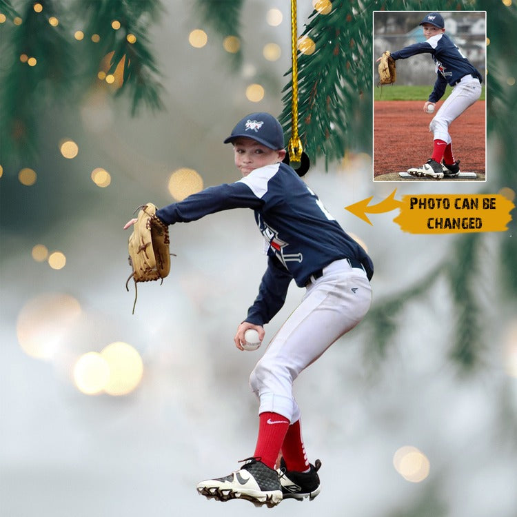 Personalized Baseball Player Ornament, Custom Baseball Player Ornament, Baseball Christmas Ornament