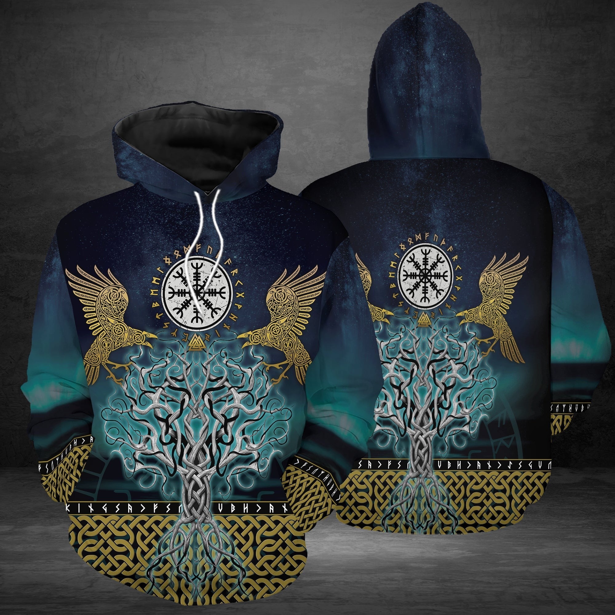 Viking Vegvisir Tree Of Life Pullover Premium Hoodie, Perfect Outfit For Men And Women On Christmas New Year Autumn Winter