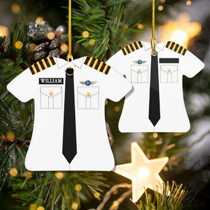 Personalized Pilot Captain Name Custom Shaped Acrylic Ornament For Pilot