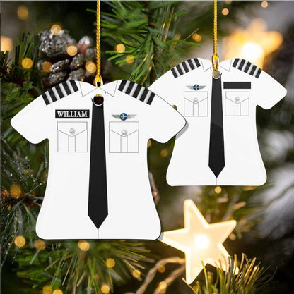 Personalized Pilot Captain Name Custom Shaped Acrylic Ornament For Pilot