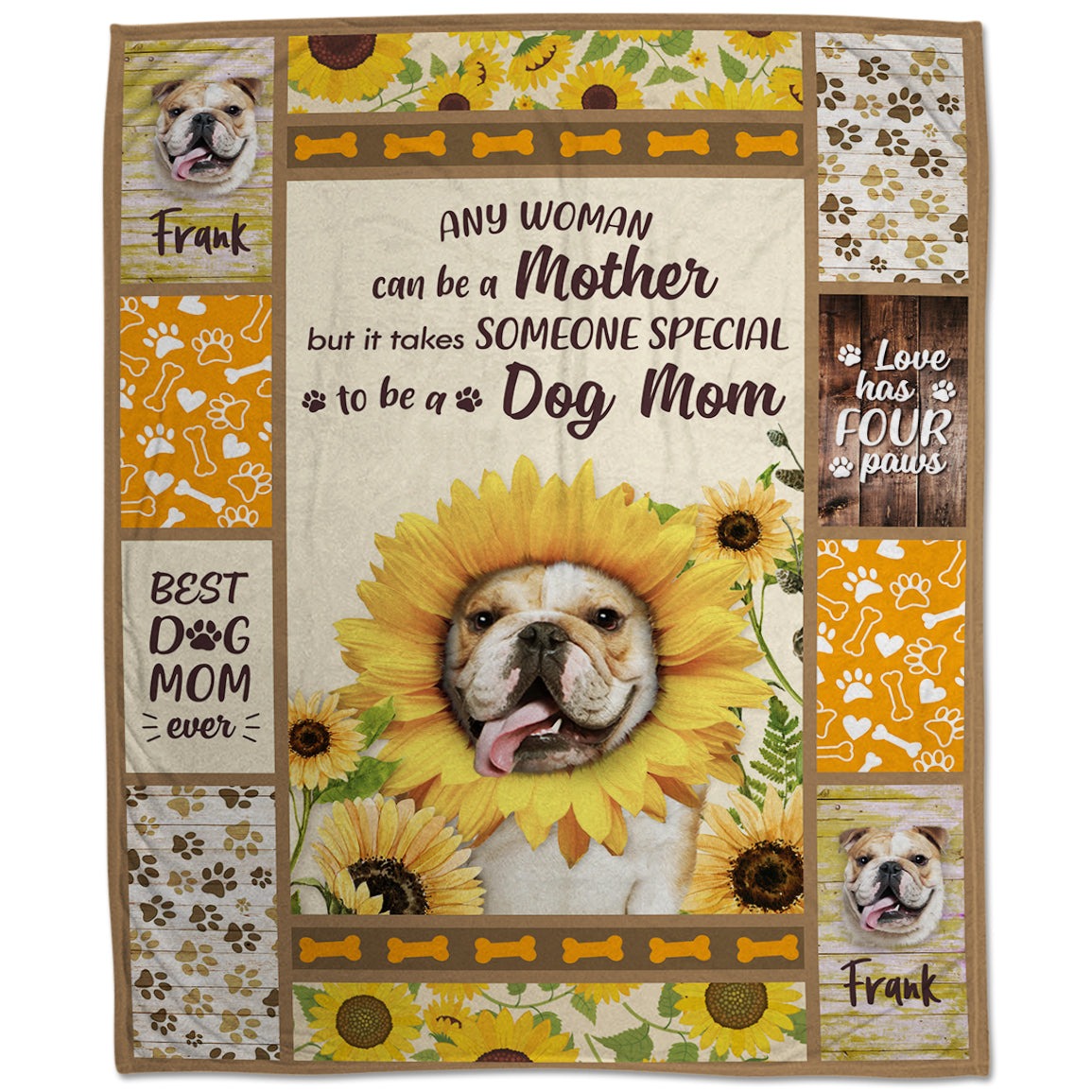 Customized Blanket With Pet Face - Best Dog Mom Ever, Special Dog Mom Custom Pet Blanket - Personalized Gift For Pet Lovers, Puppy Lovers, Dog Mom