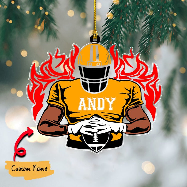 Personalized Football Player Acrylic Ornament - Great Gift Idea For Football Players, Football Lovers