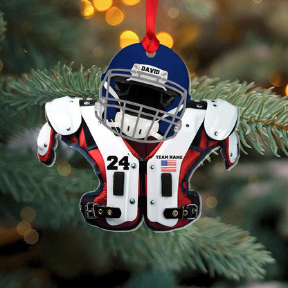 Personalized American Football Player Acrylic Ornament Gift For Football Lovers, Football Fans - Christmas Tree Decor, Car Decor