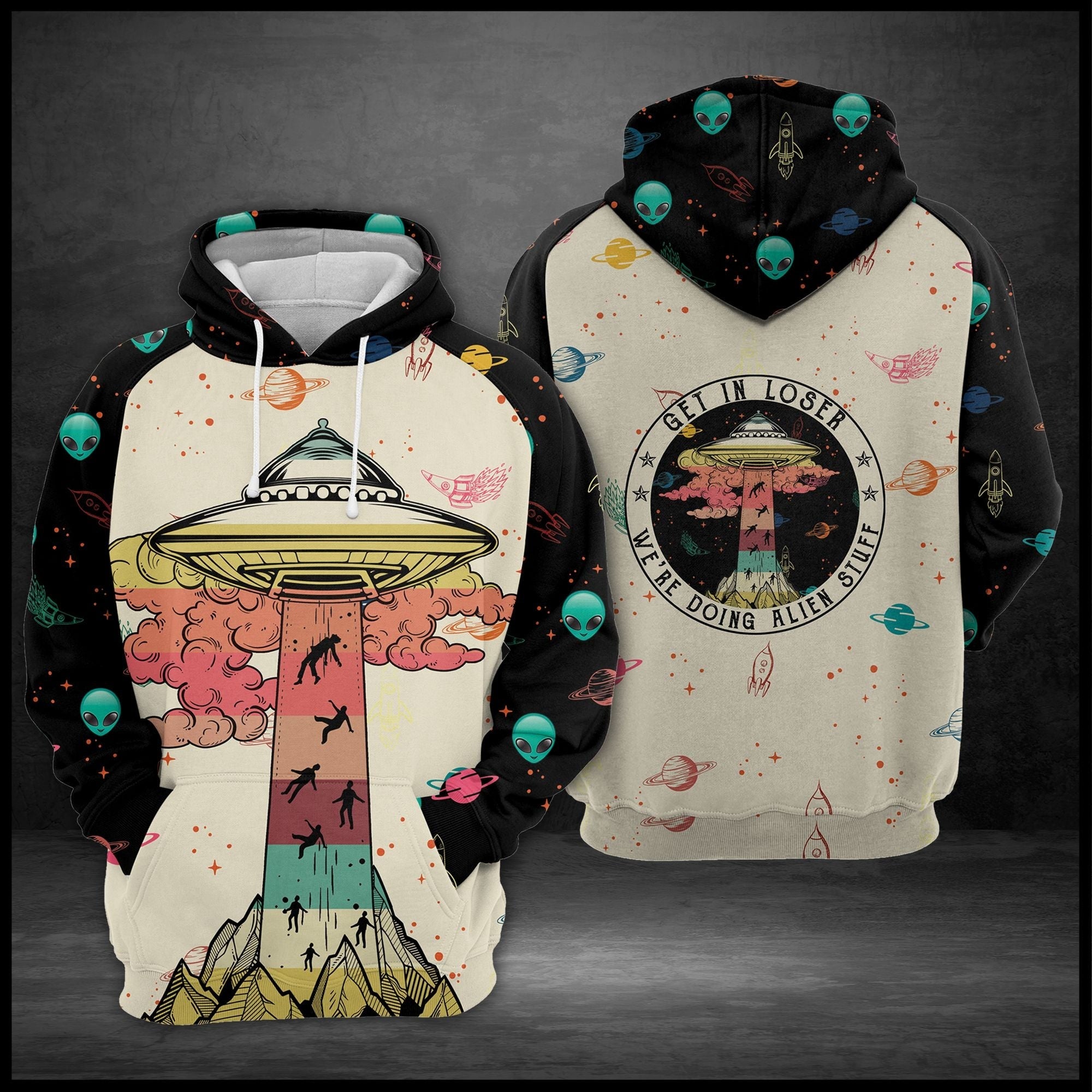 UFO Vintage Pullover Premium Hoodie, Perfect Outfit For Men And Women On Christmas New Year Autumn Winter