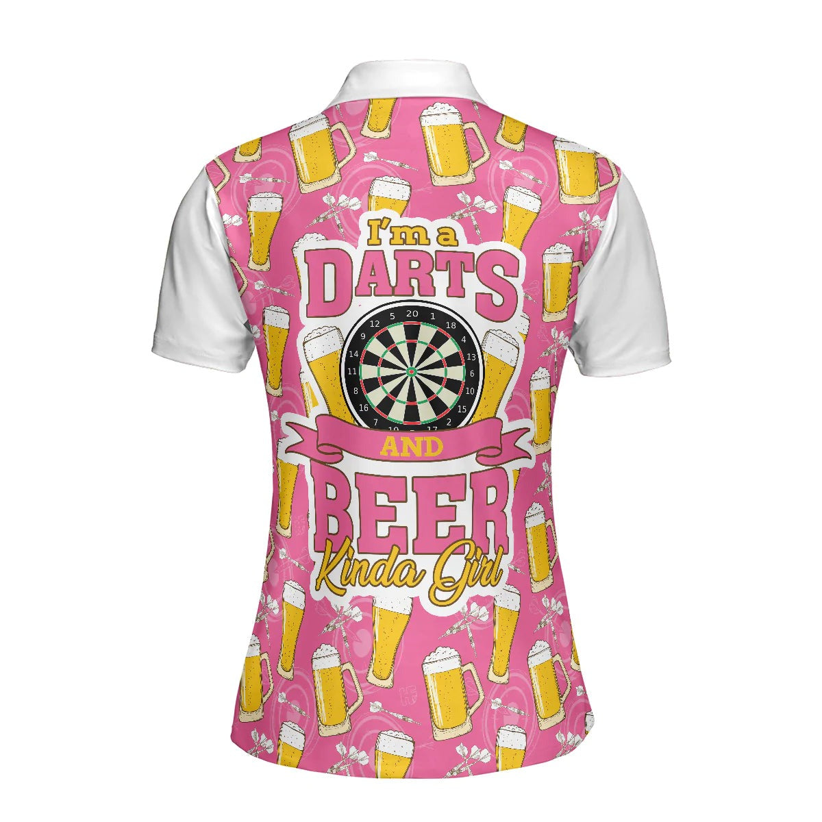 Darts And Beer Women Polo Shirt, I'm A Darts And Beer Kinda Girl, Funny Pink Women Polo Shirts, Cool Darts Gift For Beer Lovers, Ladies, Darts Lovers