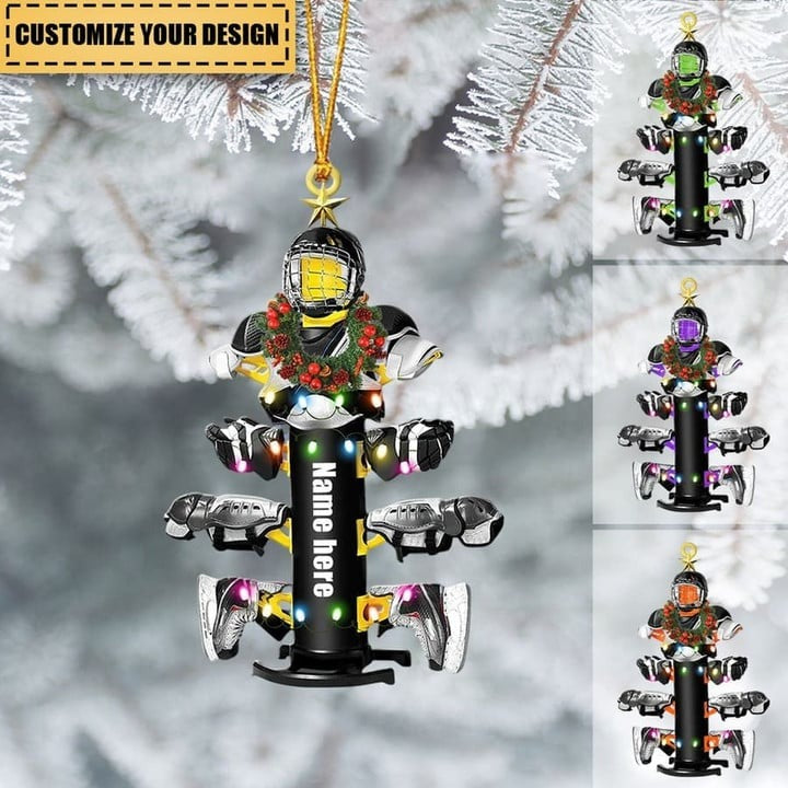 Custom Name Hockey Equipment Drying Stand Christmas Ornament Gift For Hockey Lover - Christmas Ornament Tree Decor
