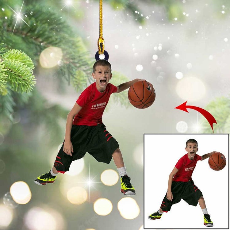 Custom Photo Basketball Players Christmas Ornament For Men & Women Basketball Lovers, Gift For Boy And Girl