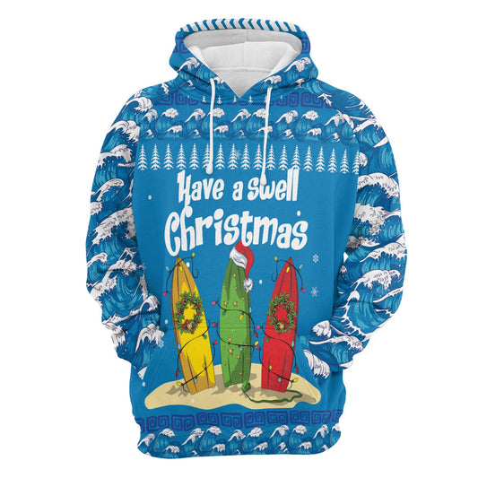 Surfer Swell Merry Christmas Pullover Premium Hoodie, Perfect Outfit For Men And Women On Christmas New Year Autumn Winter