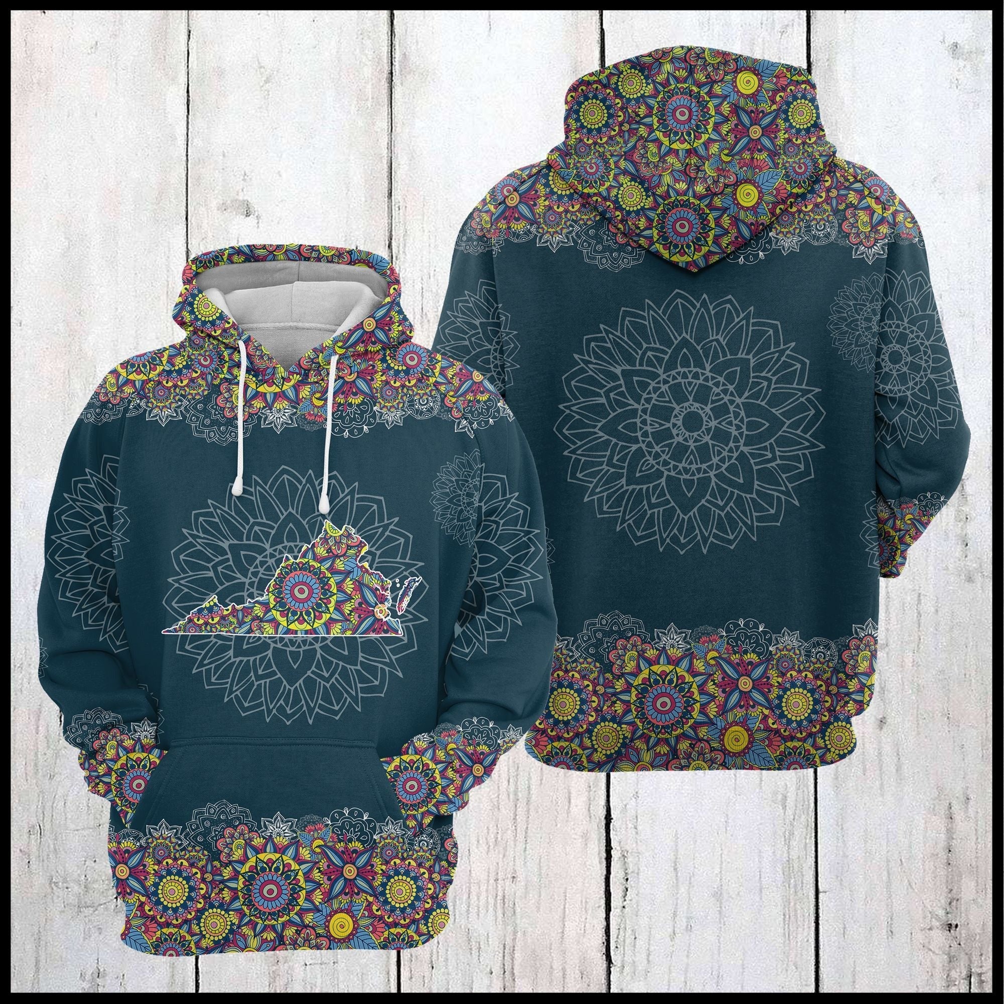 Virginia Mandala Pullover Premium Hoodie, Perfect Outfit For Men And Women On Christmas New Year Autumn Winter