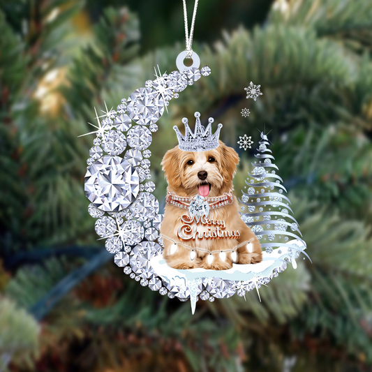 Customized Havanese Diamond Moon Merry Christmas Mica Ornament - Best Gift For Dog Lovers, Dog Owners