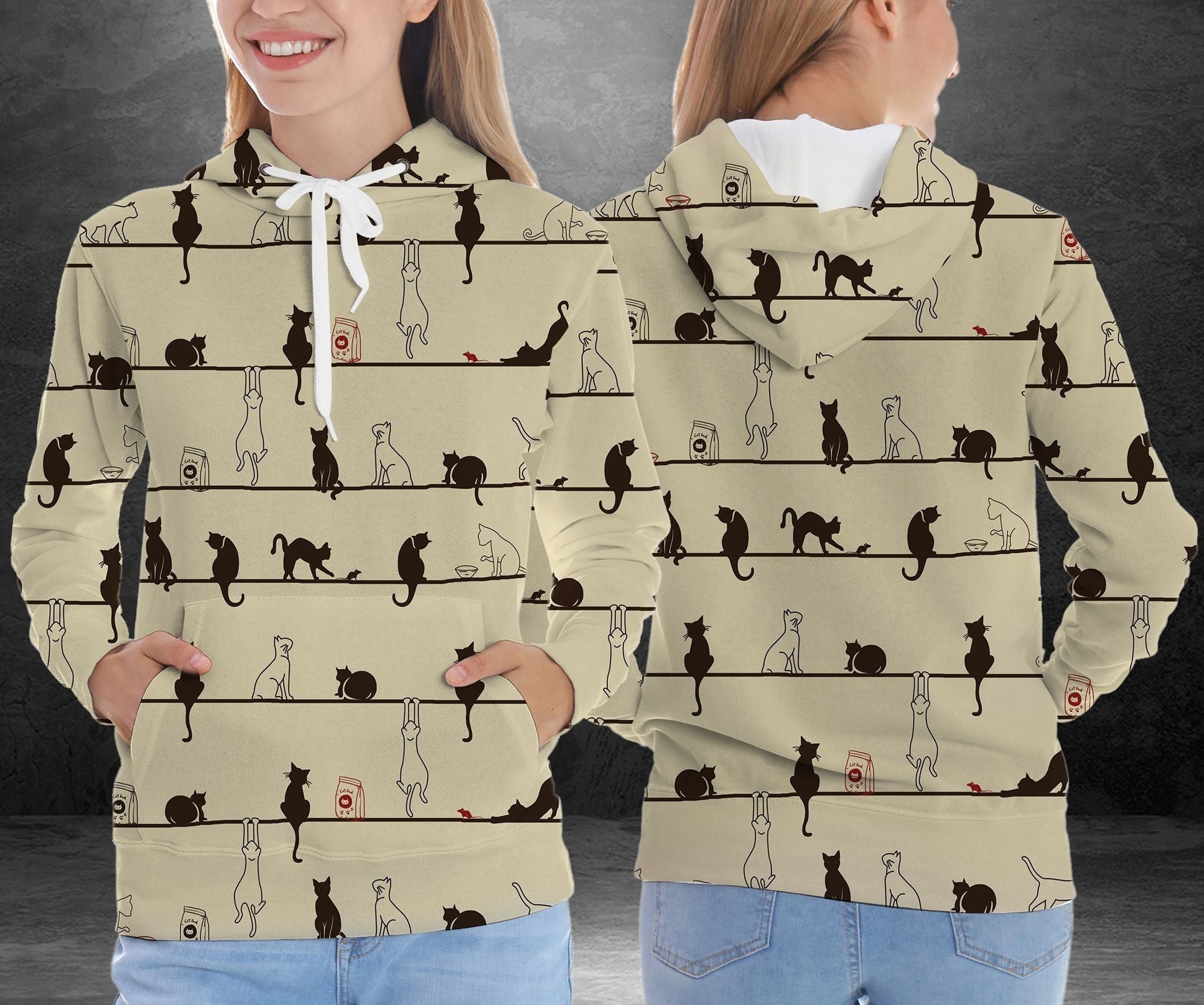 Funny Cats Pullover Premium Hoodie, Perfect Outfit For Men And Women On Christmas New Year Autumn Winter