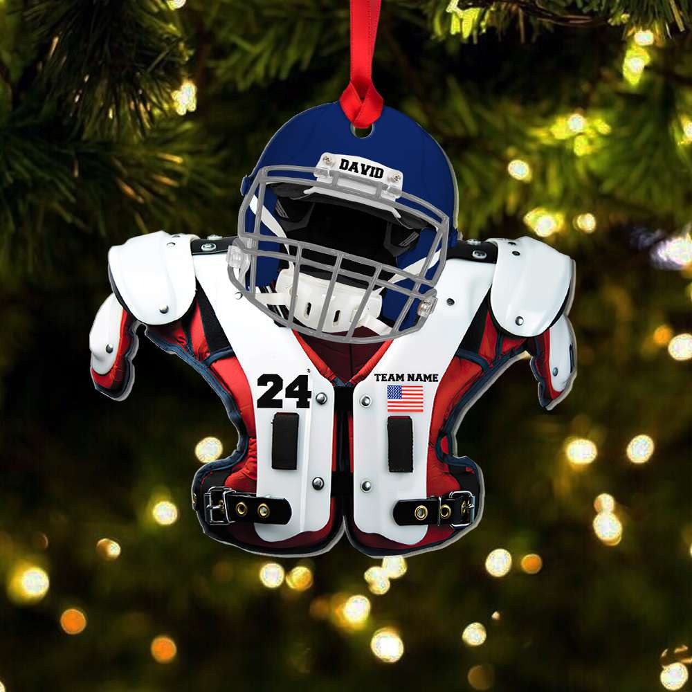 Personalized American Football Player Acrylic Ornament Gift For Football Lovers, Football Fans - Christmas Tree Decor, Car Decor