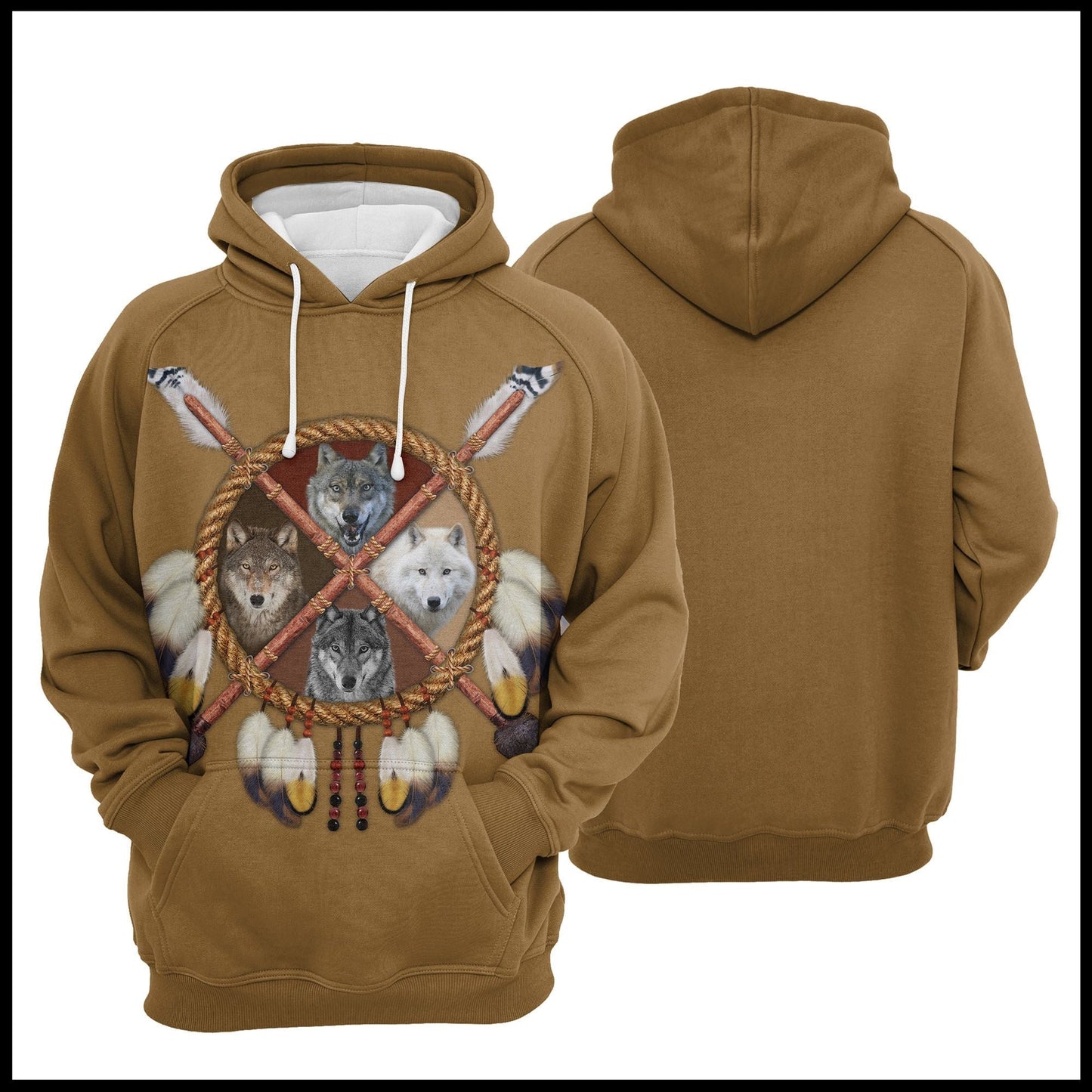 Wolf Native Dreamcatcher Pullover Premium Hoodie, Perfect Outfit For Men And Women On Christmas New Year Autumn Winter