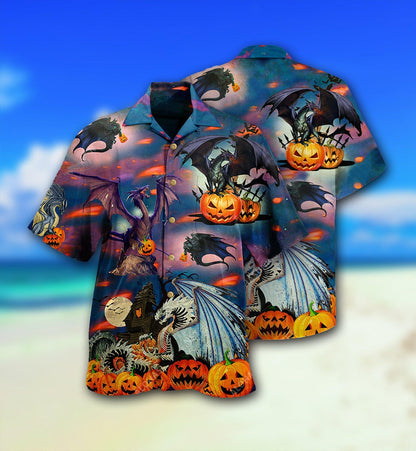 Halloween Dragon Hawaiian Shirt, Scary Pumpkin, Halloween Scaredy Aloha Shirt For Men & Women - Halloween Gift For Members Family, Friends