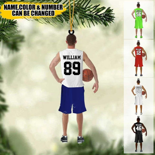 Personalized Basketball Man, Basketball Boy Holding Christmas Ornament, Basketball Team Gift For Basketball Lovers