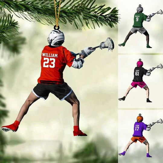 Personalized Lacrosse Man Acrylic Christmas Ornament, Lacrosse Team Gift For Husband, Lacrosse Lovers