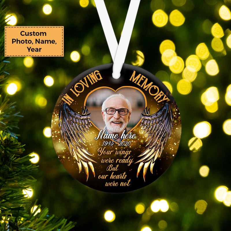 Custom Memories Photo With Members Family Ceramic Ornament, Custom Photo Ornament With Dad, Mom - Christmas Ornament Gift For Members Family