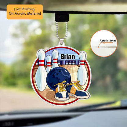 Personalized Bowling Christmas Ornament, Bowling Valley, Custom Ornament Christmas Gift, Keychain Bowling, Car Ornament Bowling