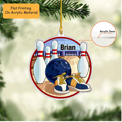 Personalized Bowling Christmas Ornament, Bowling Valley, Custom Ornament Christmas Gift, Keychain Bowling, Car Ornament Bowling