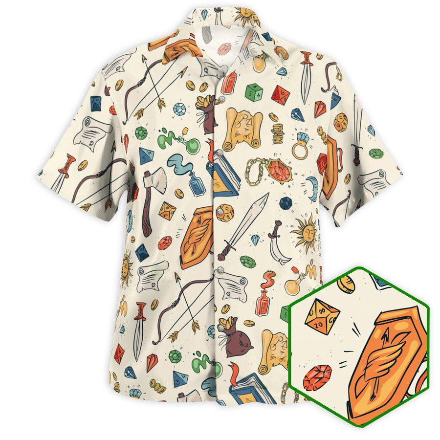 Dragon Aloha Hawaiian Shirt For Summer, Button Up Dungeons and Dragons Pattern Hawaiian Shirts Outfit For Men Women, Dragon Lovers - Amzanimalsgift