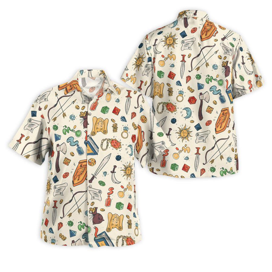 Dragon Aloha Hawaiian Shirt For Summer, Button Up Dungeons and Dragons Pattern Hawaiian Shirts Outfit For Men Women, Dragon Lovers - Amzanimalsgift