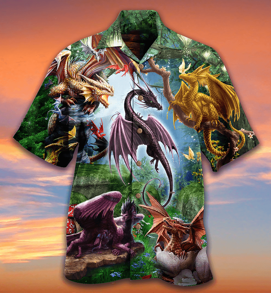 Dragon Aloha Hawaiian Shirt For Summer, Dragon Fly Love Life Love Sky Hawaiian Shirts Outfit For Men Women, Dragon Lovers - Amzanimalsgift