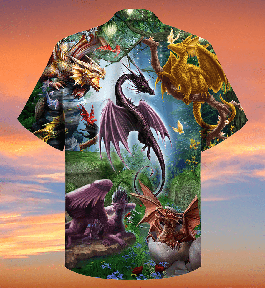 Dragon Aloha Hawaiian Shirt For Summer, Dragon Fly Love Life Love Sky Hawaiian Shirts Outfit For Men Women, Dragon Lovers - Amzanimalsgift