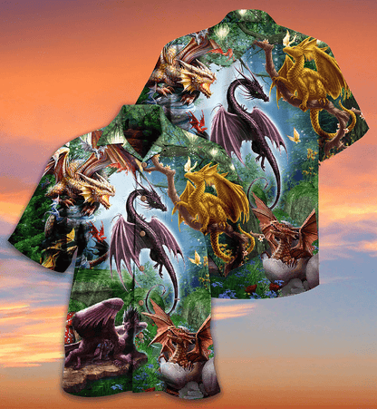 Dragon Aloha Hawaiian Shirt For Summer, Dragon Fly Love Life Love Sky Hawaiian Shirts Outfit For Men Women, Dragon Lovers - Amzanimalsgift