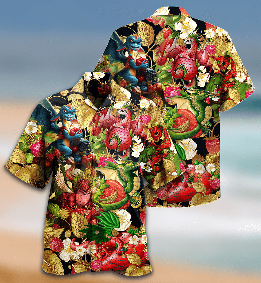 Dragon Aloha Hawaiian Shirt For Summer, Dragon Fruit Strawberry Love Life Amazing Hawaiian Shirts Outfit For Men Women, Dragon Lovers - Amzanimalsgift