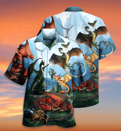 Dragon Aloha Hawaiian Shirt For Summer, Dragon In The Forest Life Hawaiian Shirts Outfit For Men Women, Dragon Lovers - Amzanimalsgift
