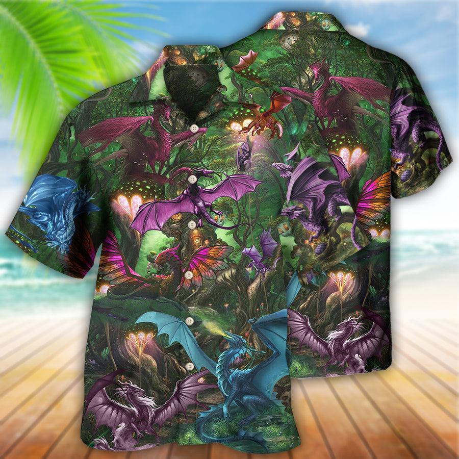 Dragon Aloha Hawaiian Shirt For Summer, Dragon Love Forest Life Hawaiian Shirts Outfit For Men Women, Dragon Lovers - Amzanimalsgift