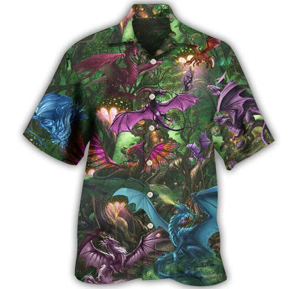 Dragon Aloha Hawaiian Shirt For Summer, Dragon Love Forest Life Hawaiian Shirts Outfit For Men Women, Dragon Lovers - Amzanimalsgift