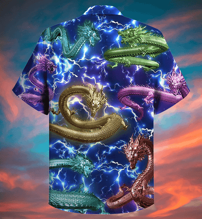 Dragon Aloha Hawaiian Shirt For Summer, Dragon Love Life Amazing Lightning Hawaiian Shirts Outfit For Men Women, Dragon Lovers - Amzanimalsgift