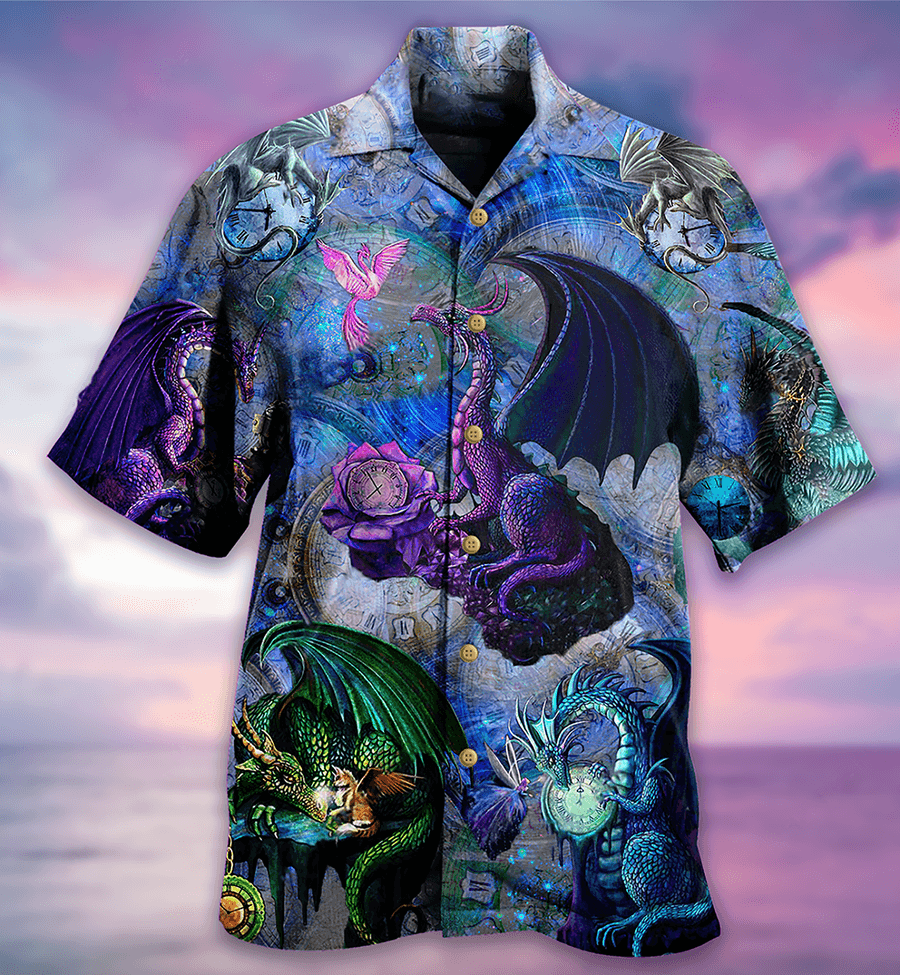 Dragon Aloha Hawaiian Shirt For Summer, Dragon Love Life Love Timepiece Hawaiian Shirts Outfit For Men Women, Dragon Lovers - Amzanimalsgift