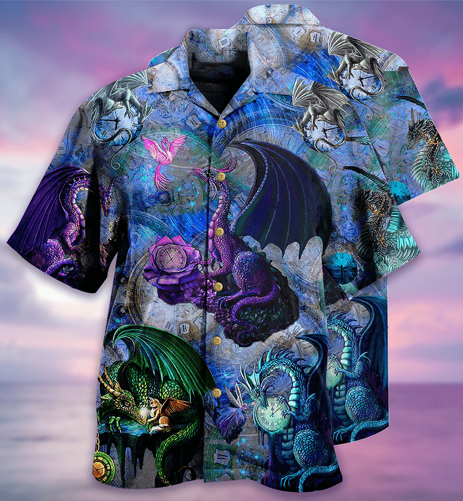 Dragon Aloha Hawaiian Shirt For Summer, Dragon Love Life Love Timepiece Hawaiian Shirts Outfit For Men Women, Dragon Lovers - Amzanimalsgift